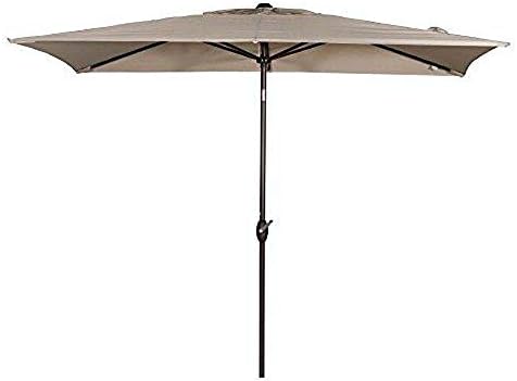 Amazon Com Abba Patio Rectangular Patio Umbrella Outdoor Market Table Umbrella With Push Button Tilt And Crank For Garden Lawn Deck Backyard Pool 6 6 By 9 8 Ft Beige Garden Outdoor