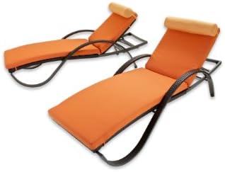 RST Brands OP-PEAL-DEC-2E-TKA-K Deco Chaise Lounges with Cushions - Tikka