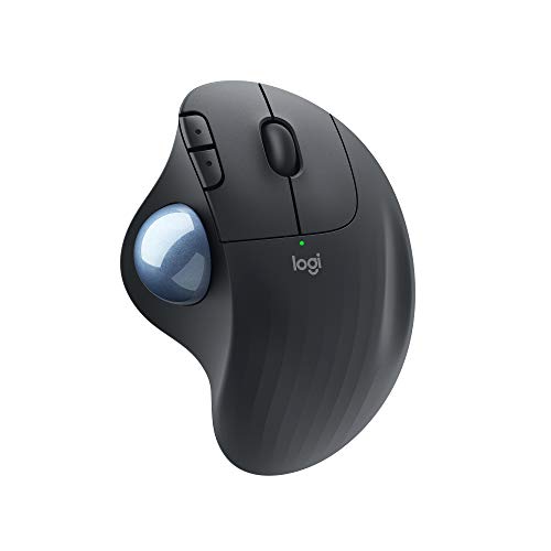 logitech ergo m575 wireless trackball mouse, fácil control del pulgar, precisión y seguimiento suave, diseño ergonómico y cómodo, windows / mac, bluetooth, usb - grafito