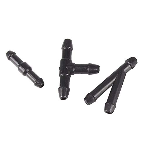 BingSnow Windshield Washer Nozzle Hose Kit, Universal 3 Meters Washer Fluid Hose with 6 Pcs Hose Connectors Suitable for Most Windshield Washer Nozzle Installation
