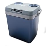 Knox Electric Cooler and Warmer for Car and Home with Automatic Locking Handle - 27 Quart (25 Liter) - Holds 30 Cans - Dual 110V AC House and 12V DC Vehicle Plugs