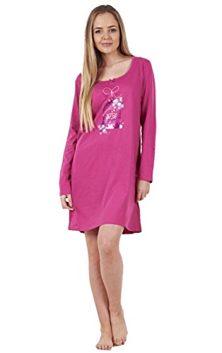 Bhs Ladies Printed Cotton Nightdress Womens Long Sleeve Cami