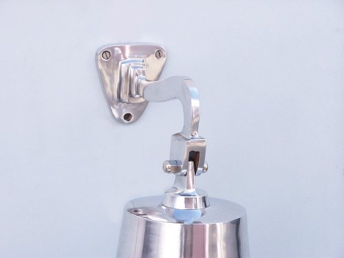 Chrome Hanging Ship's Bell 15" - Decorative Chrome Bell - Chrome Hanging Ship Bell - Nautical Decor - Nautical Wall Hanging - Decorative Bell - Chrome Bell - Nautical Bell Decoration