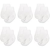 Nurses Choice Newborn Baby Simple Socks – Soft Cotton Stay‑On Infant Socks – Hospital Trusted Newborn Essentials – Gentle, Breathable Fit for Boys & Girls 0–3 Months (White, 6‑Pair Pack)