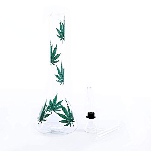 8 Inch Handmade Glass Crafts Green Leaf Glass Bottle