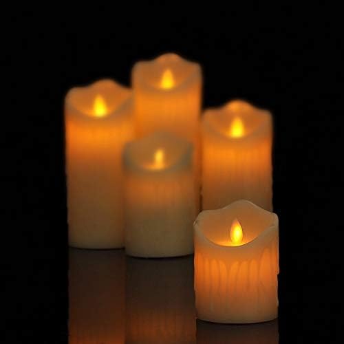 Amber Led Velas Decorativas De Cera Paraffin Velas Decorativas De Cera Casamento Moving Candles For Wedding Not Battery Amazon Co Uk Lighting