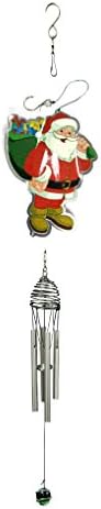 Iron Stop Santa Claus Wind Spinner Gazing Ball Chime with Smooth Swivel Hook