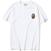 EXXE&amp;OYYO Men's Shirt Camo Casual Tees Graphic Shark Ape Hip Hop Tees (white6,XL,X-Large)