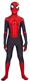 Ugoccam Superhero Zentai Bodysuit Kids Jumpsuit Halloween Cosplay Costume Black/Red, Kids-L(Height-51-54Inch)