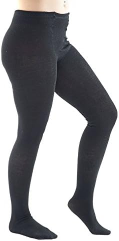 Sweater Knit Footed Tights Opaque Queen Plus Size (black)