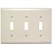 Legrand Pass & Seymour TP3LACC12 Trademaster Mid-Size Unbreakable Nylon Wall Plate, 3 Gang, Three Toggle Cover, Light Almond (1 Count)