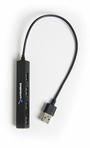 Sabrent 4 Port Portable USB 2.0 Hub (9.5" cable) for Ultra Book, MacBook Air, Windows 8 Tablet PC (HB-MCRM)