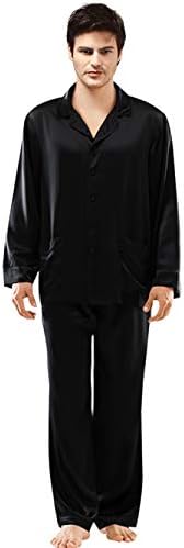 ElleSilk Men's Silk Nightwear, Pure Mulberry Silk Sleepwear, 22 Momme