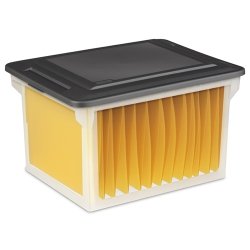 Image of Sterilite 18689004 18.5" X 14" X 11" File Box Clear Base With Black Lid