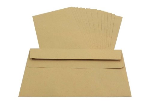 200 x DL Plain Manilla Self Seal Brown Envelopes 110x220mm SS 85gsm *Offer*