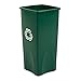 Rubbermaid Commercial Products Untouchable Square Recycling/Compost Bin, Green (FG356907GRN)