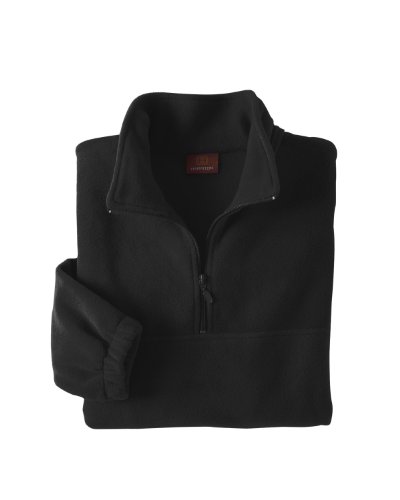 Harriton M980 Quarter Zip Fleece Pullover - Black - M