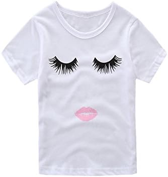 SCFEL Family Matching Outfits Cute Eyes Print Mother and Daughter Matching T-Shirt Top and One Piece Baby Girl Rompers