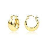 14K Gold Plated Small Chunky Huggie Hoop Earrings