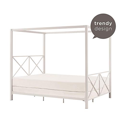 DHP Rosedale Metal Canopy Bed Frame with Four Poster Design and