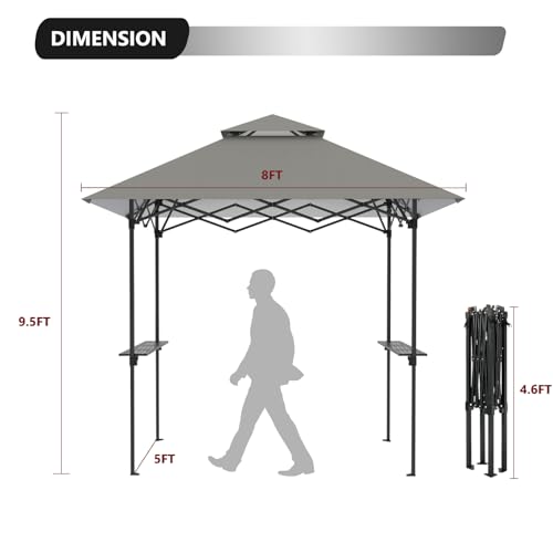 Turtle Life 8x5 Grill Gazebo Review: Portable Pop-Up BBQ Canopy with Shelves image 18
