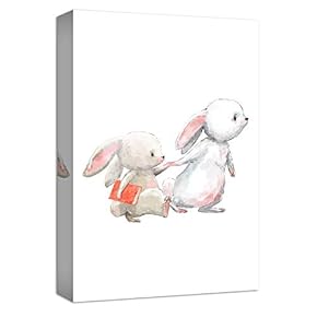 Bunny Cartoon Rabbits Painting Artwork for Home Framed