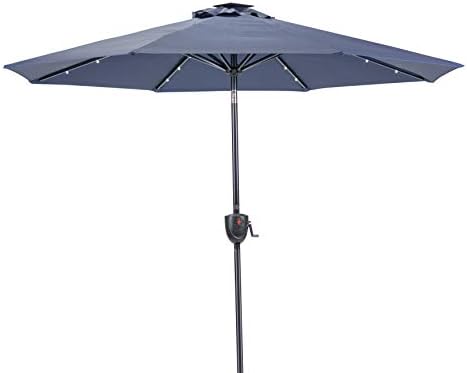 Amazon Com Sun Ray 811042 Solar Patio Umbrella Navy Garden Outdoor