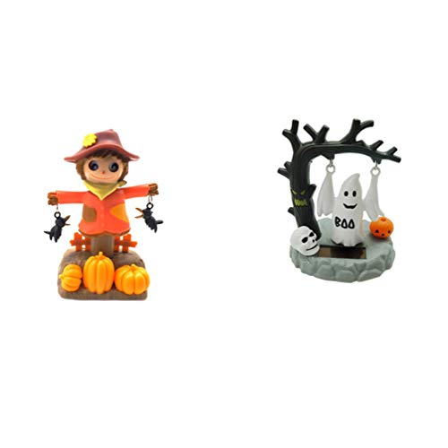 image for Amosfun Solar Dancing Toys Bobble Head Toy Halloween Scarecrow Dancing