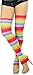 ToBeInStyleWomen's Rainbow Footless Acrylic Thigh Hi Leg Warmer - Bright Rainbow