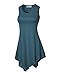 Lock and Love LL WT671 Womens Handkerchief Hem Tank Tunic Top L Teal