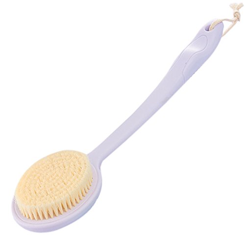 Olpchee Long Handle Bath Shower Body Brush Back Scrubber with Super Soft Nylon Bristles (Purple)