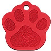 10 Bulk Wholesale Blank Paw Shape Premium Pet Id Tag, 9 Colors to Choose From (Red)