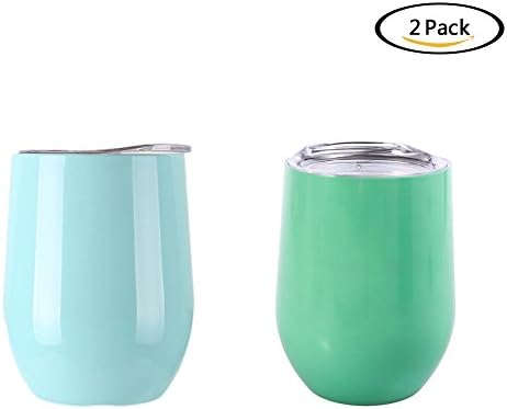 Uspeedy Stainless Steel Wine Glasses, Wine Cup, Wine Tumbler Sippy Cup with Lid for Red Wine, Cocktail, Liquors and Nonalcoholic Beverages (Color 0 6+Color 0 7)