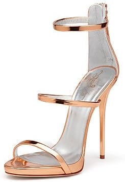 AngelCat Women's Sandals With Heel 2017 Rose Gold Shiny Patent High Heel Shoes Sxey Strappy Sandals Ladies Gladiator Heels Stilettos Plus Size , champagne , us6.5-7 / eu37 / uk4.5-5 / cn37
