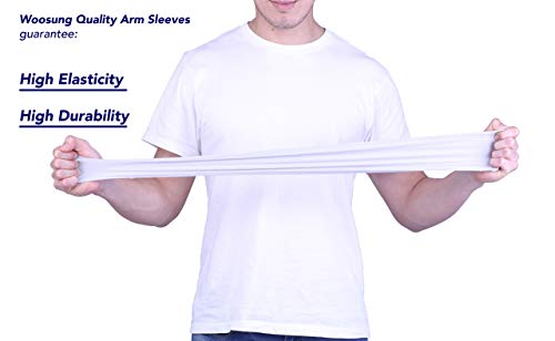 Woosung Cooling or Warmer Arm Sleeves for Men Women Kids UV Protective, Assorted Color 1 Pair (White, Linear Shape) - Thumbnail 3