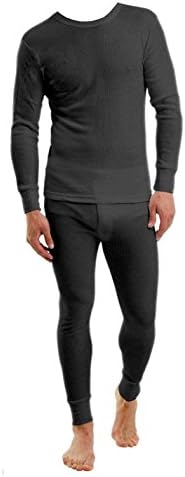 Maya Thermal Set (2 Piece) Top &amp; Bottom (Medium, Black)