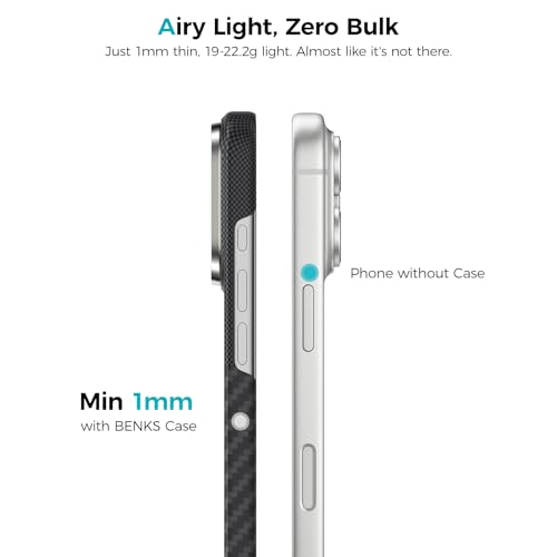 BENKS ArmorAir Montage Case for iPhone 17 Pro Max, Compatible with Magsafe, Ultra Slim & Lightweight 17 Pro Max Magnetic Case Built with Kevlar Aramid Fiber, Caseless Touch Feeling