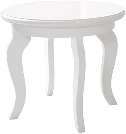 Sidetable, nesting table, coffee table "Venice" with a round tabletop, feets with baroque style and a white high gloss finish