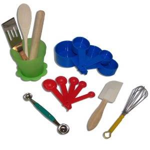 2 X Sassafras Little Cook Children's Kitchen Tools in Herb Pot Gift Set