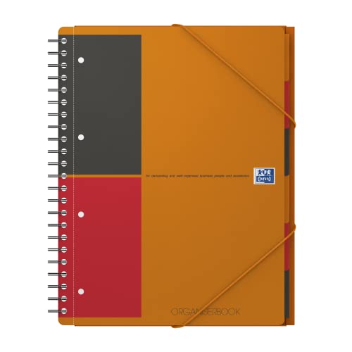 Oxford International A4 Poly Cover Organiser Book - Orange/Black/Red
