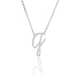 AOLO Initial G Necklace Stainless Steel Charm for Grilfriends Gift