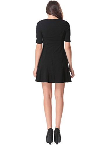 Short Sleeve Casual Slim Fit Crew Neck Dress เดรส แฟชั่นชุดทำงาน Aphratti ผู้หญิง