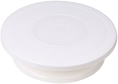 HOSL Cake Rotating Table Cake Turntable Revolving Cake Decorating Stand White