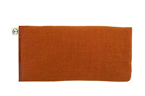 Peacegoods SCENTED Lavender Flax Seed Eye Pillow – 4 x 8.5 – Soft & Soothing Cotton – Naturally Calming Colors – terracotta orange apricot