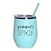 Grandma's Sippy Cup - 12 oz Mint Stainless Steel Vacuum Insulated Wine Tumbler with Lid and Straw (ENGRAVED) | Funny Birthday Christmas Gift for Grandma