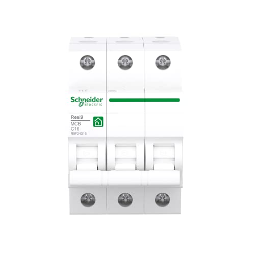 Schneider Electric 1334304 SCHN Resi9 3P C16A Caratterististik 6kA, Bianco