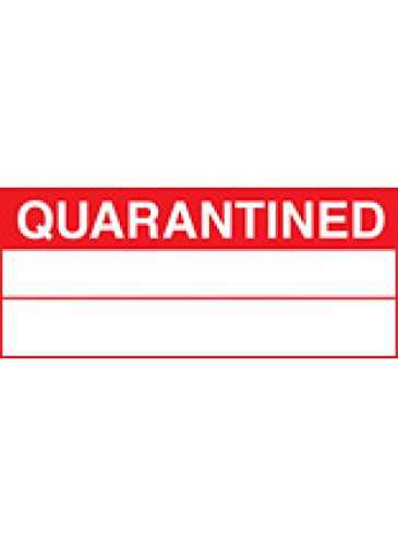 Caledonia Signs 59755 Quarantined 100 S/A Label, 50 mm x 20 mm