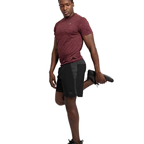 Alive Men's Tee Shirt Active Quick Dry Workout Short Sleeve Shirts Crew Neck (Biking Red Heather, Medium) - Thumbnail 4