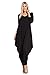 Annabelle Women's Long Sleeve Comfy Harem Jumpsuit Romper With Pockets Black X-Large J8002