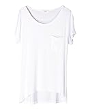 Shawhuaa Womens Modal Loose Short Sleeve Scoop Neck Pocket T-shirt Blouse